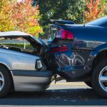 automotive crash between two vehicles