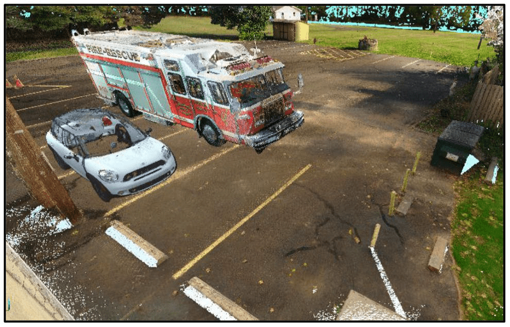 three dimensional laser scan of accident area