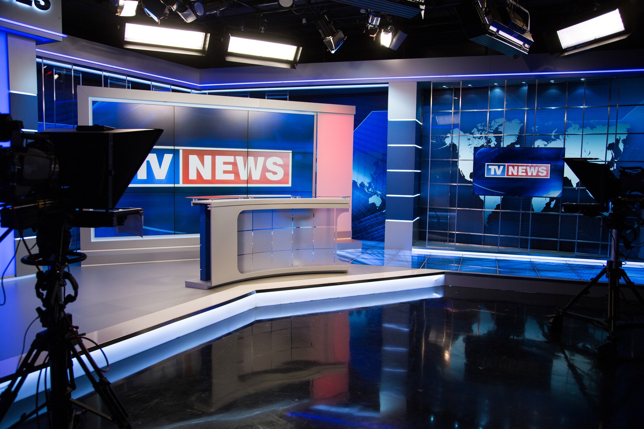 TV News Broadcast Room